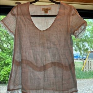 Women's Sheer Brown Top
